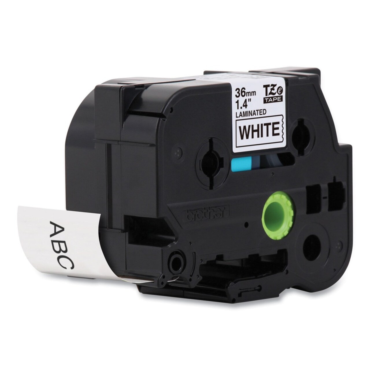 Brother P-Touch 1.4 in. x 26.2 ft. TZe Standard Adhesive Laminated Labeling Tape - Black on White